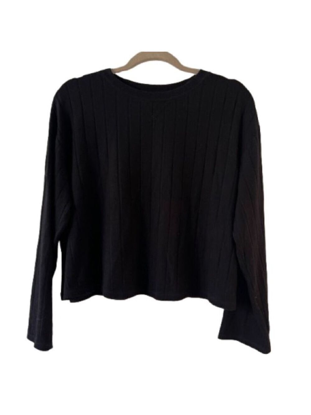 BP Brass Plum Nordstrom Cropped Long Sleeve Boxy Ribbed Knit Top. Size XXS